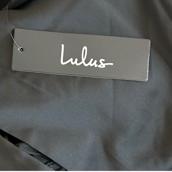 Lulu's Elegant Black Lace-Trimmed Satin Romper - Picture 8 of 9